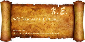 Nádudvari Eutim névjegykártya